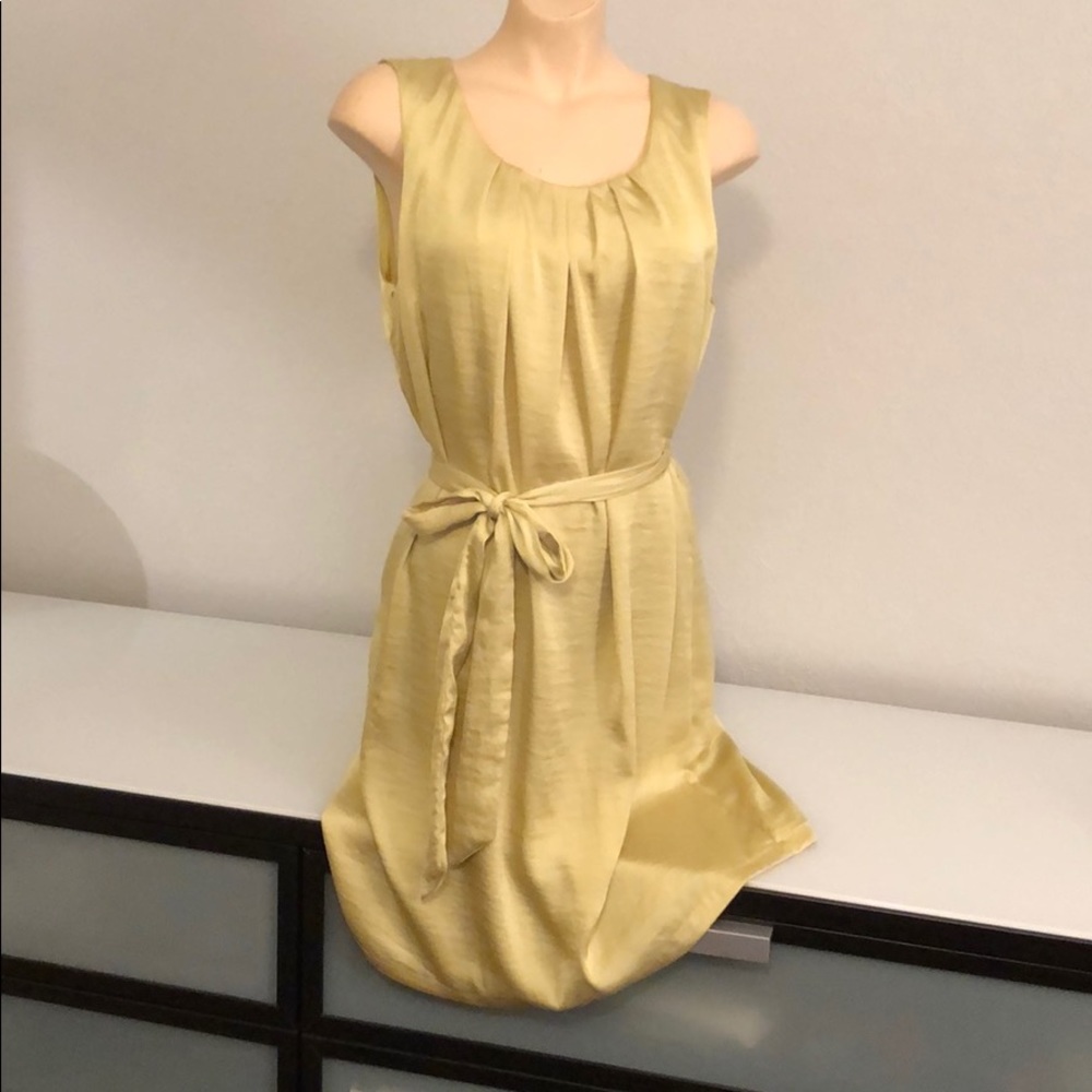 Sexy silky yellow dress